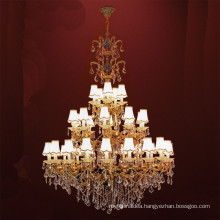 Classical European Iron Metal Art Luxury golden LED Crystal Chandelier for living room